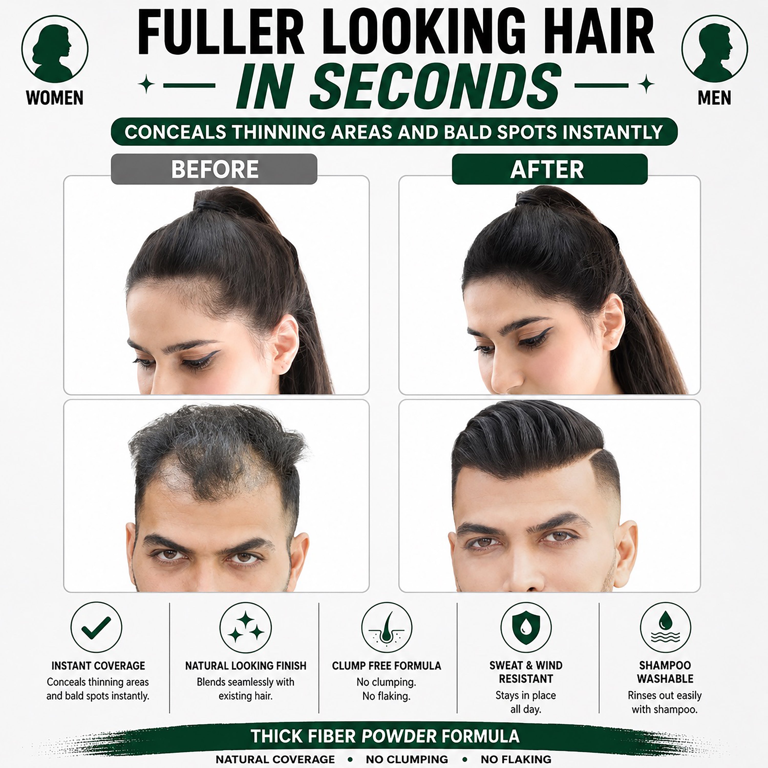 THICK FIBER Hair Building Fibers 28g – Single Bottle