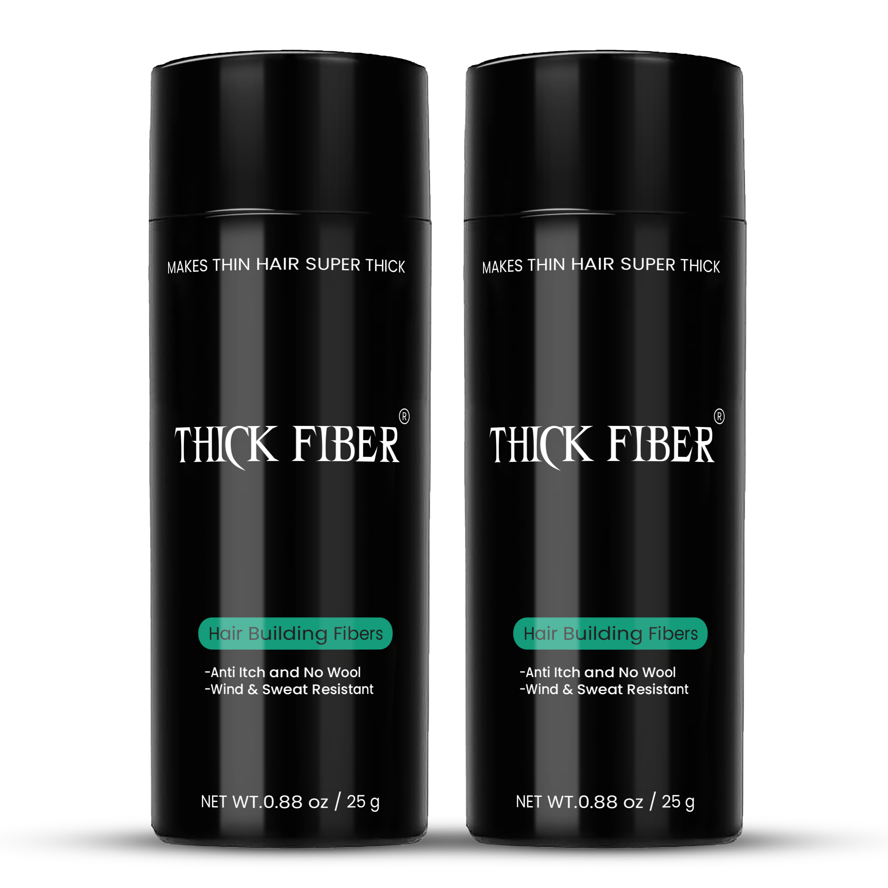 THICK FIBER Hair Building Fibers 25g – Pack of 2