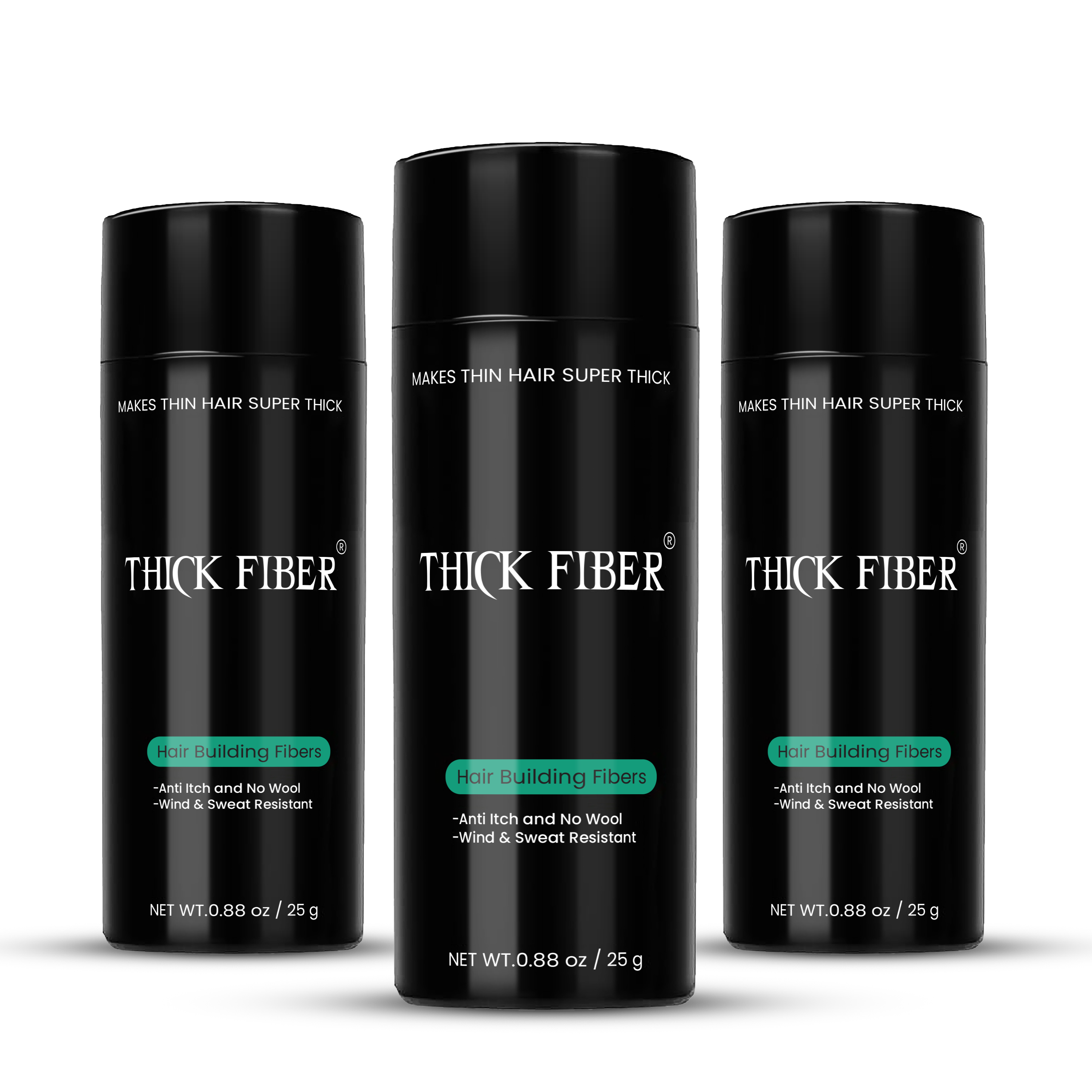 THICK FIBER Hair Building Fibers 25g – Pack of 3