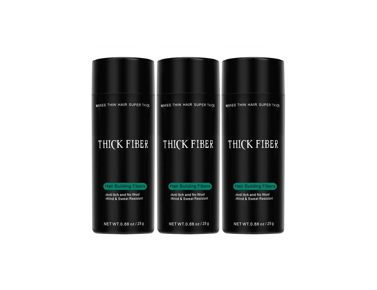 THICK FIBER Hair Building Fibers 25g – Pack of 3