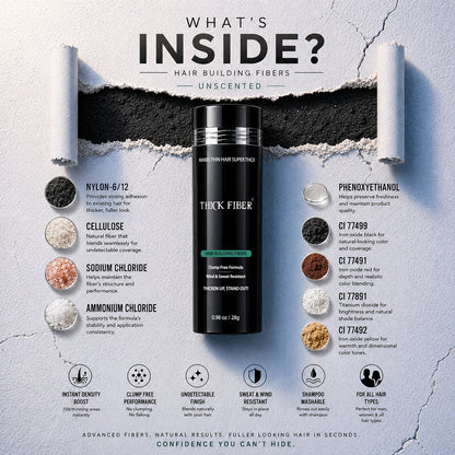 THICK FIBER Hair Building Fibers 28g – Single Bottle